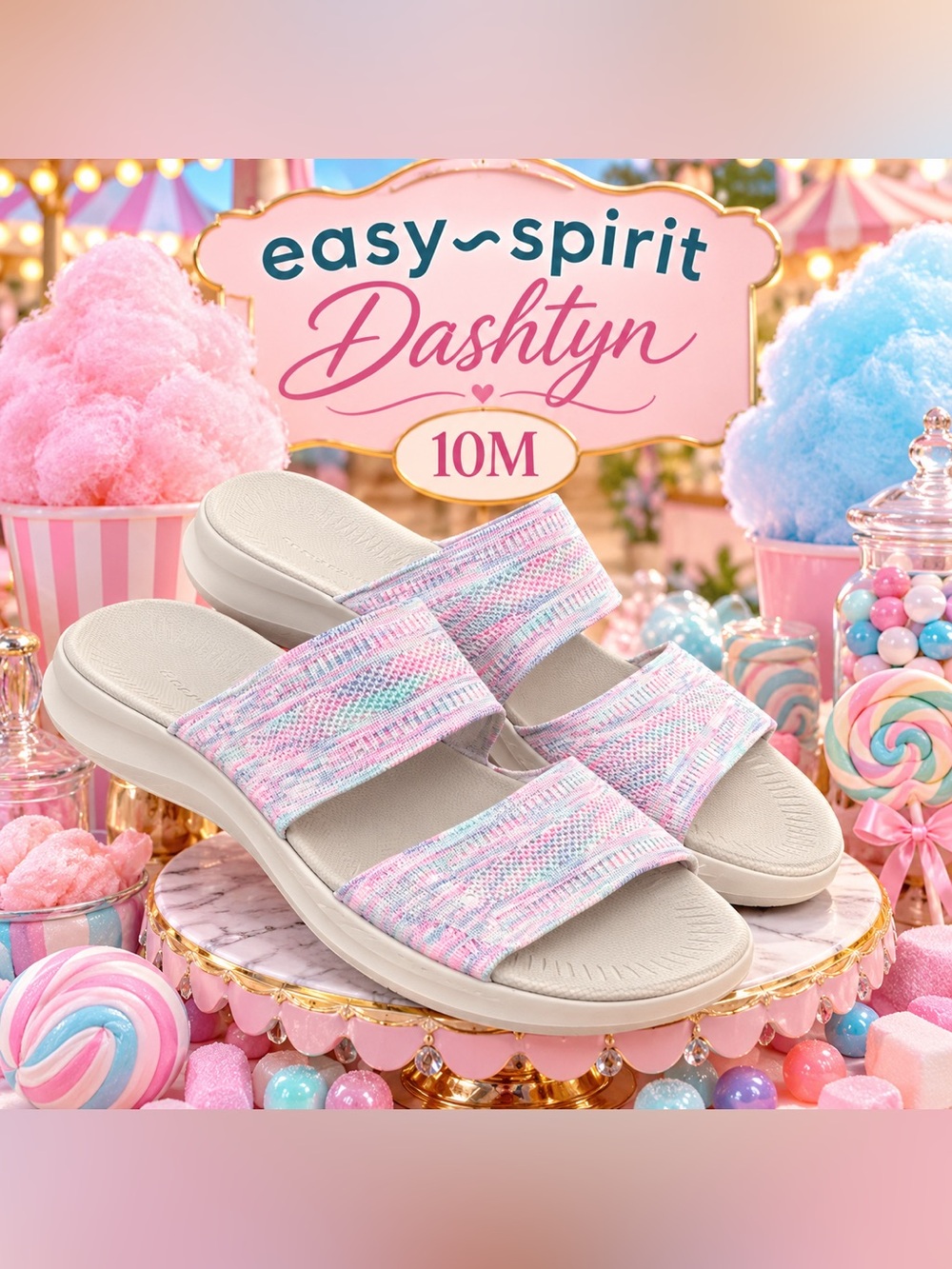 Easy Spirit Dashtyn Women's Pink & White Sandals US 10M